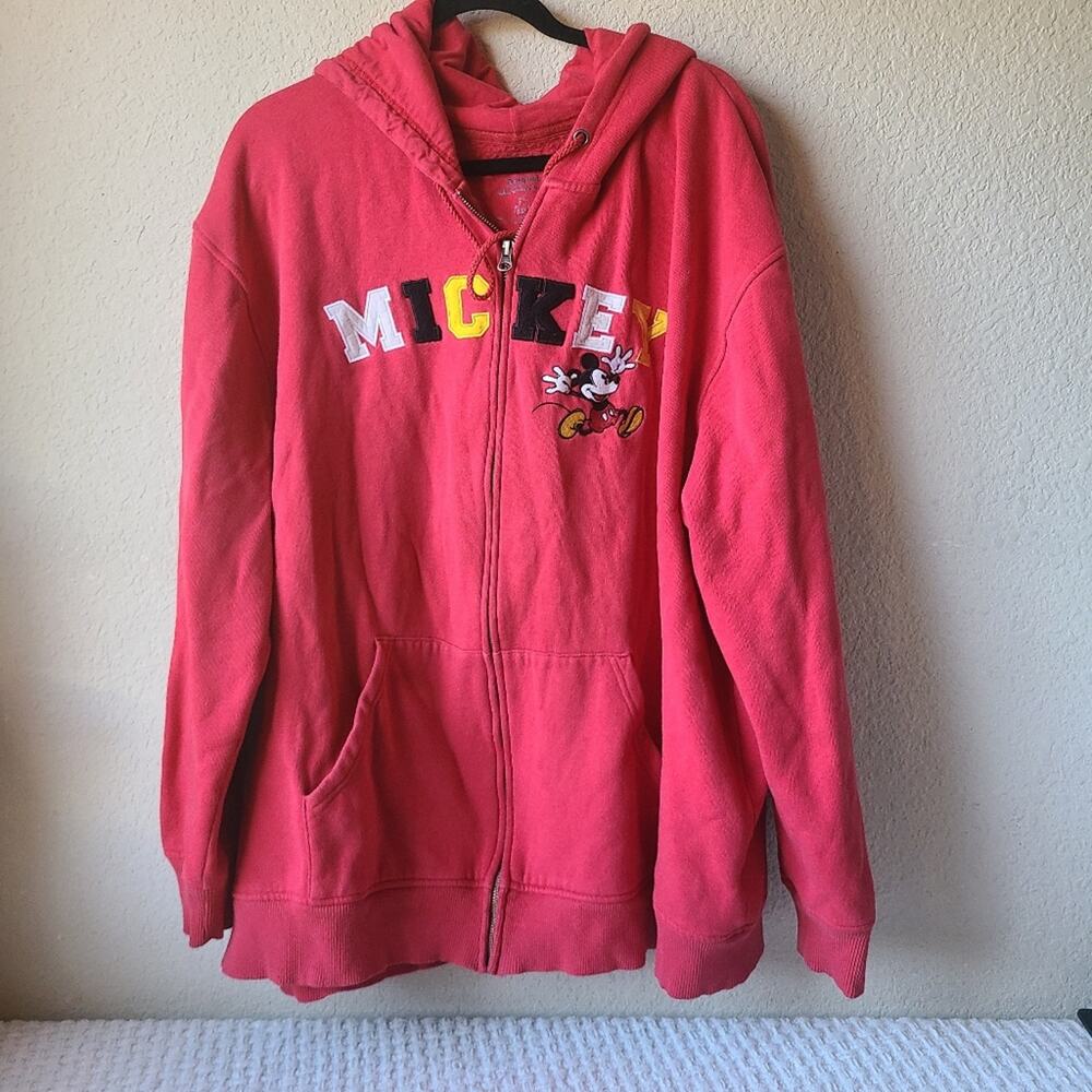 Disney Parks Full Zip Red Jacket Mickey Mouse Women's Size XXXL